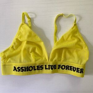 Assholes Live Forever Mesh yellow Bralette